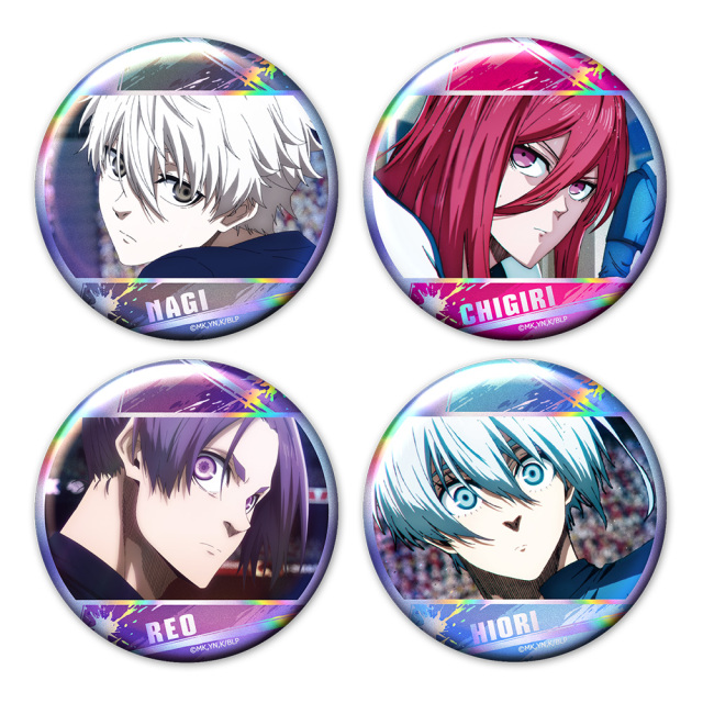 アニメ「ブルーロック」 オーロラ缶バッジ4個セット 凪＆千切＆玲王＆氷織