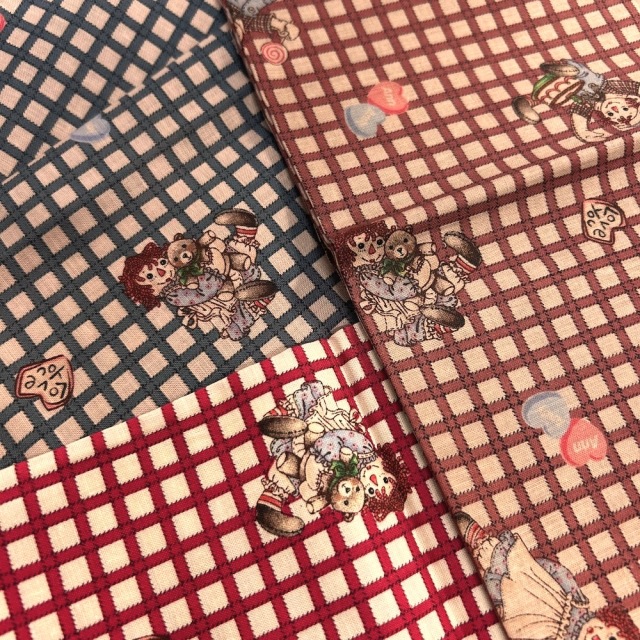 国産】ラガディアン&アンディ生地 アメリカンカントリーな布 チェック