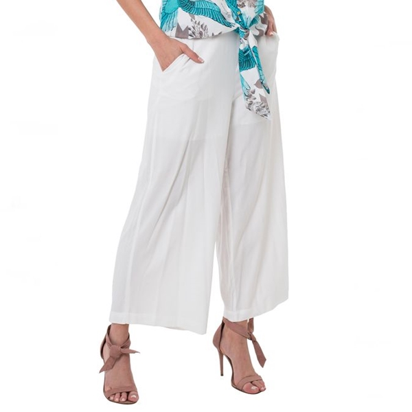 ワイドパンツ レディース 春夏 新作 白 ガウチョ