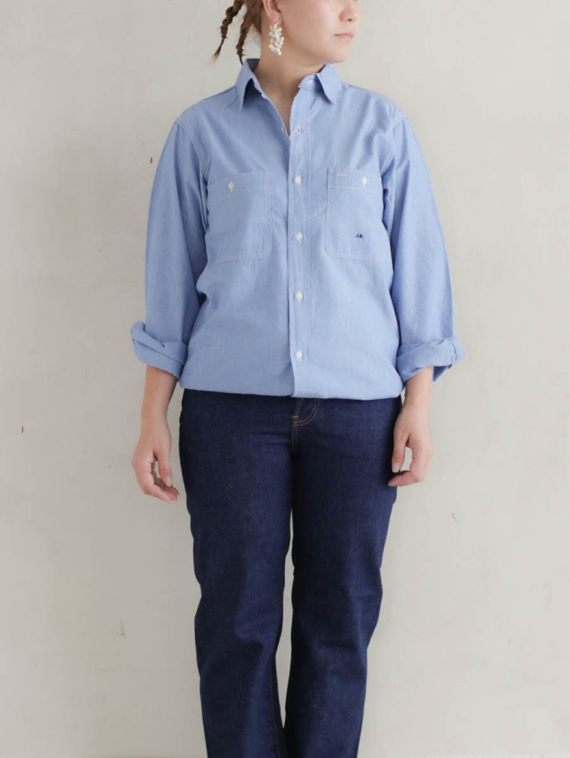 J.B. ATTIRE ジェービーアタイア / Riviera chambray shirts ブルー