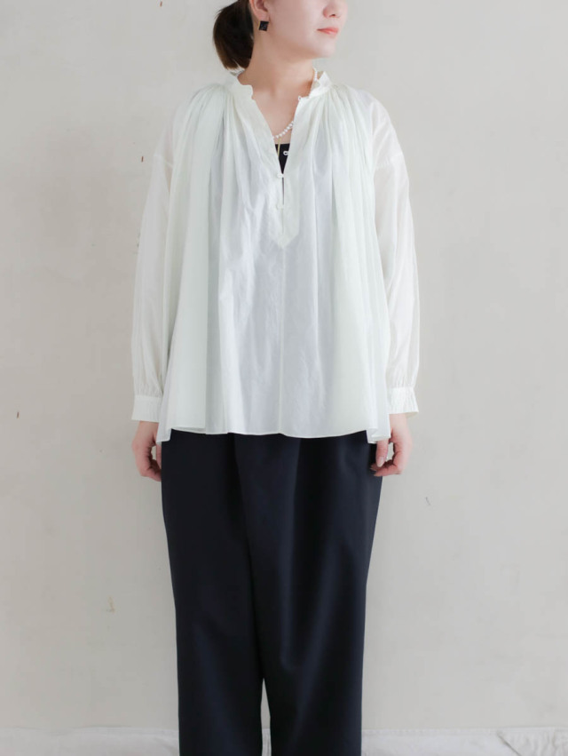 SP エシュペー｜チャーチスモックブラウス（リーフウォーター）