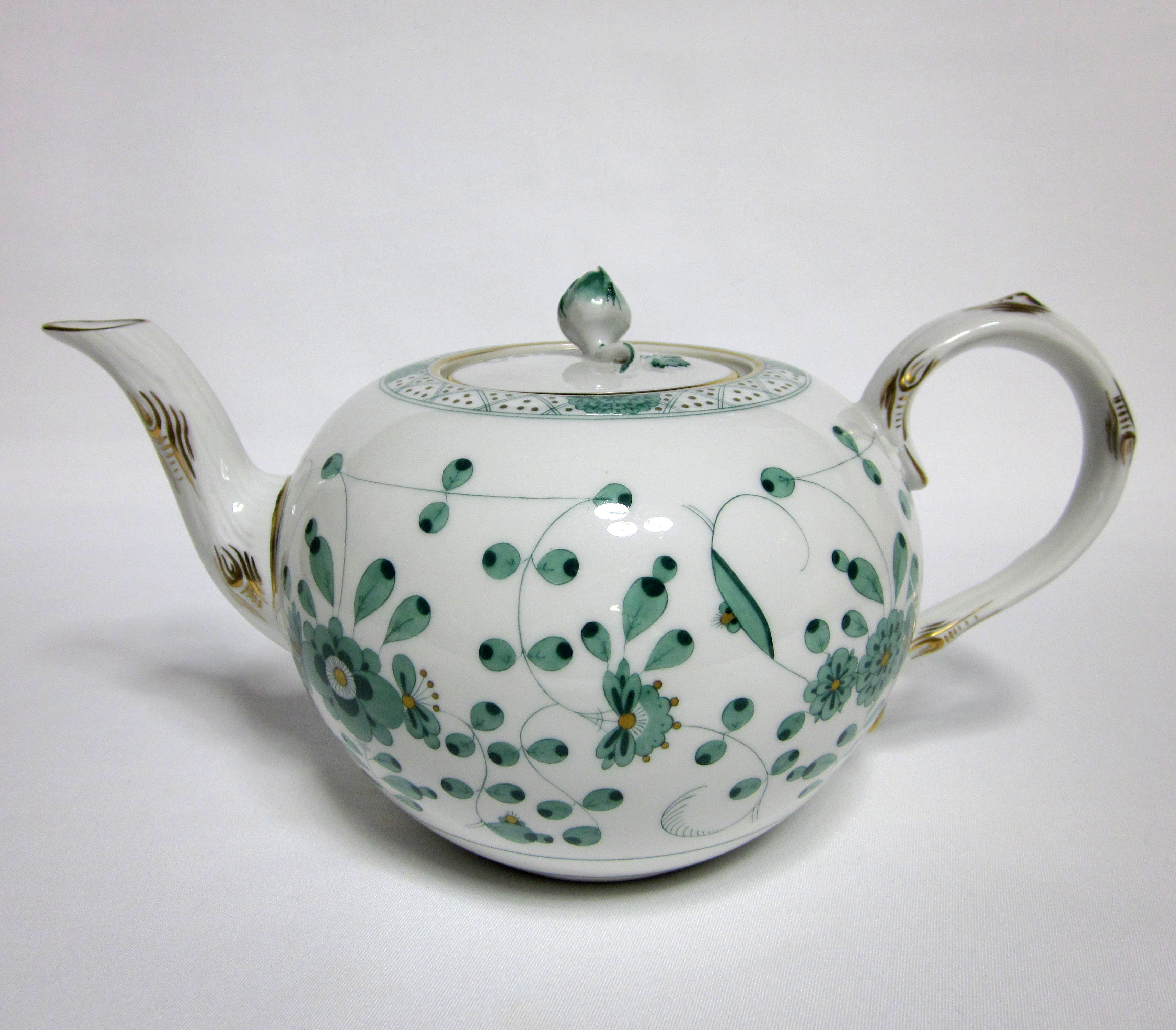 マイセン（Meissen）インドの華 リッチグリーン ティーポット【西洋