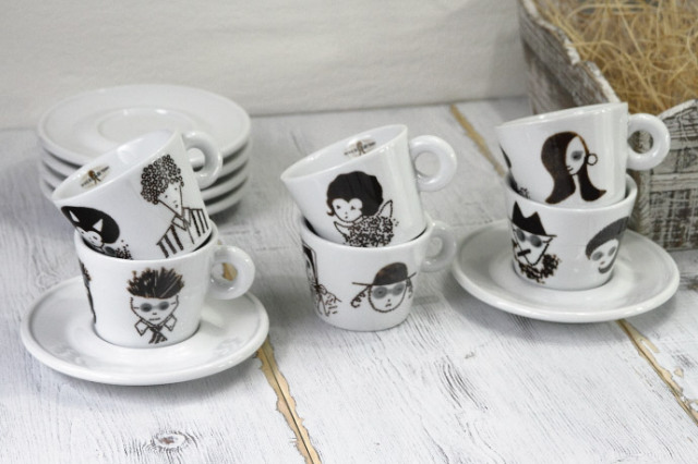 コーヒーカップ & ソーサ6種6脚セット オリビエーロ・トスカーニ
