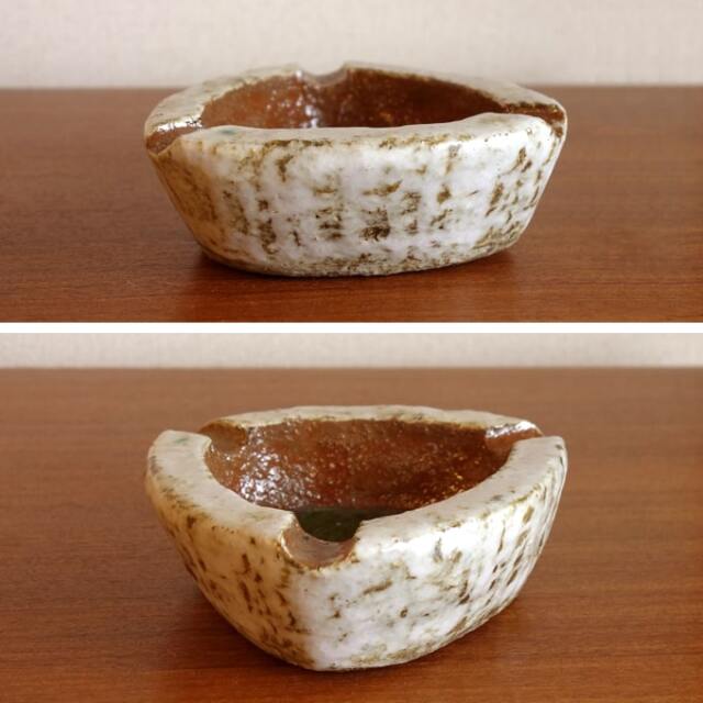 ヴィンテージ灰皿 三角形陶器 ｜アンバーデザイン