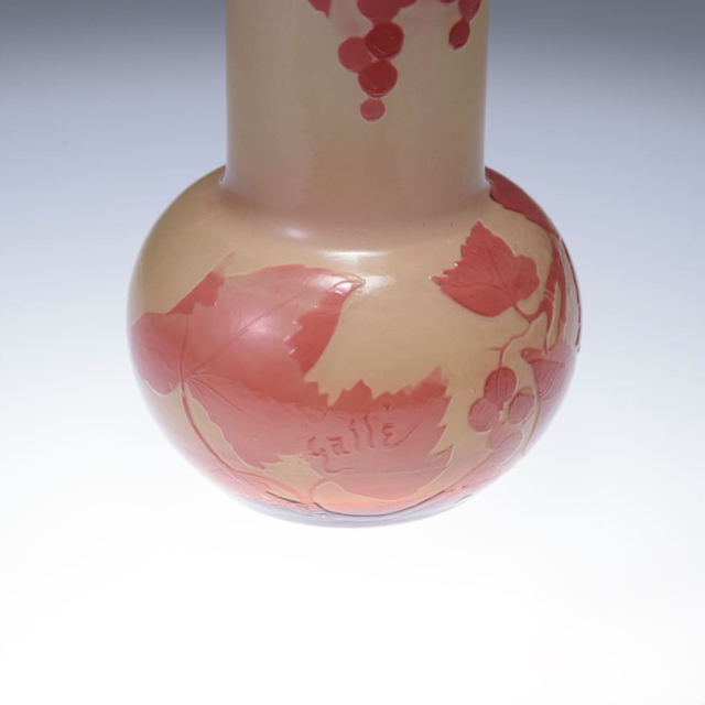 フランス 1900年代 ガラス Emile Galle エミール ガレ スグリ紋花瓶