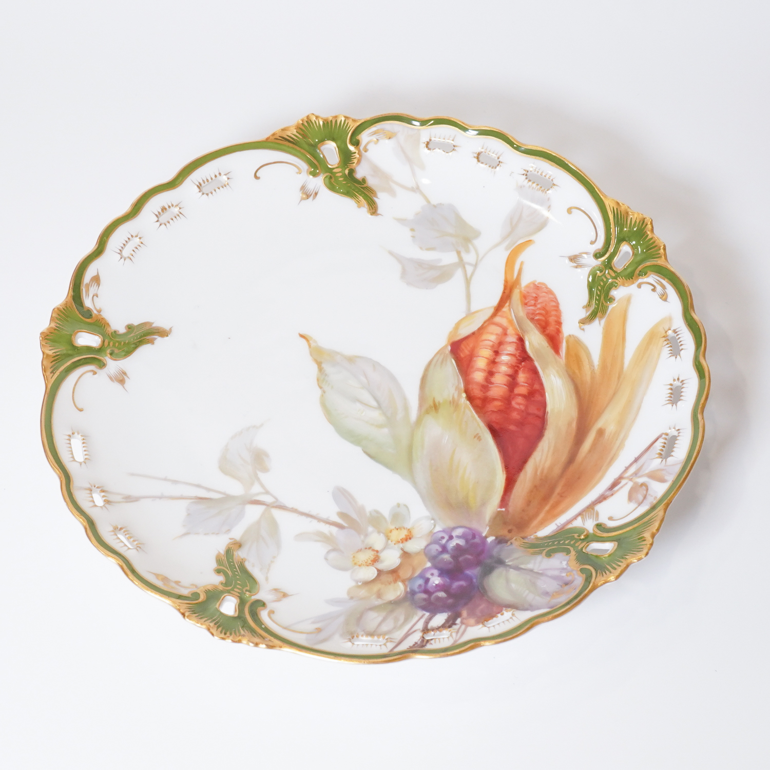 ドイツ 1890年代 磁器 NYMPHENBURG ニンフェンブルク 果実紋プレート