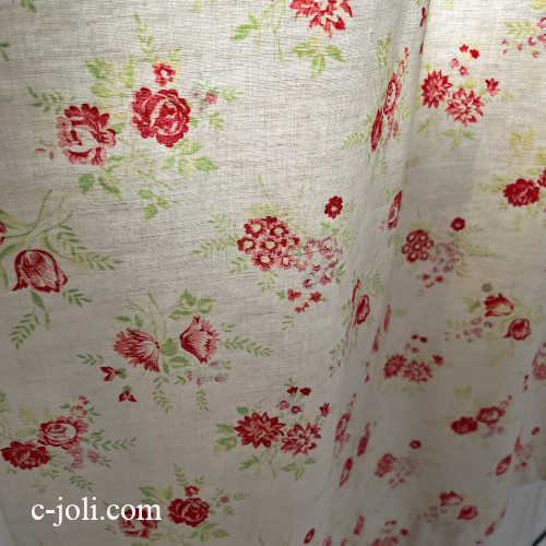 パリ発送】C1194 フランスアンティークコットンカーテン 小花柄