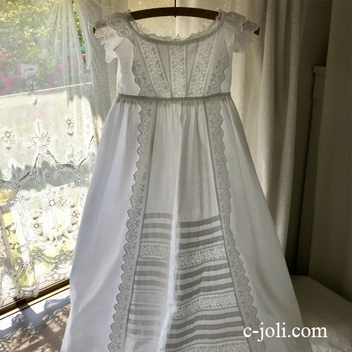 E1098 イギリスアンティークベビードレス/セレモニードレス/洗礼ドレス