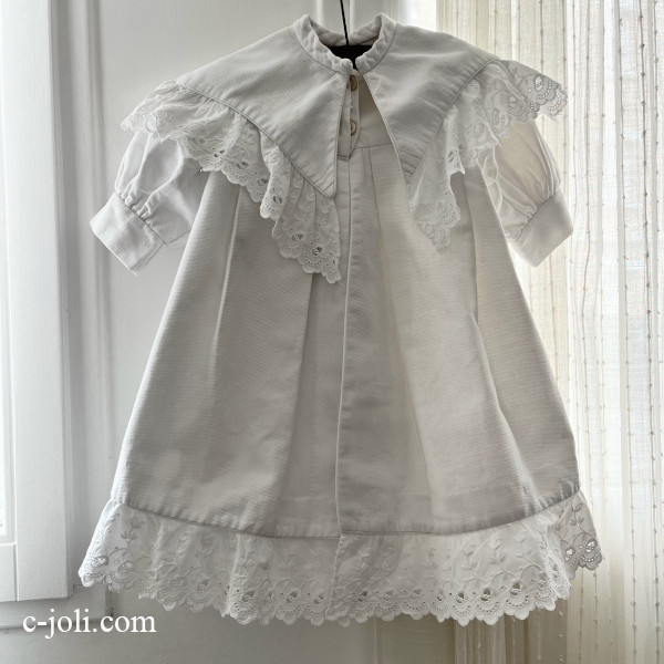 パリ発送】E1186 フランスアンティークベビードレス＆ベビーケープ