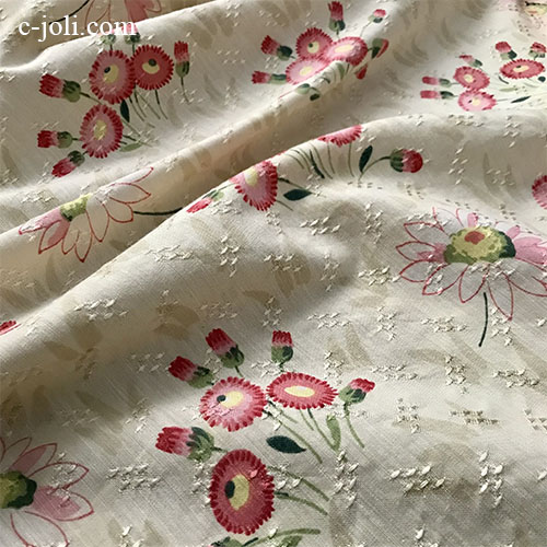 K-807 フランスアンティーク布/アンティークファブリック 20世紀初頭花