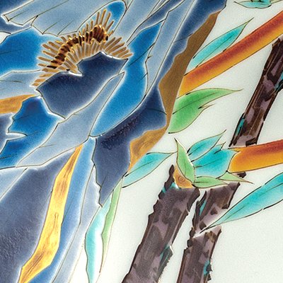 九谷焼作家 ギフト ご贈答品 御祝い九谷焼10号飾皿 色絵牡丹（皿立付