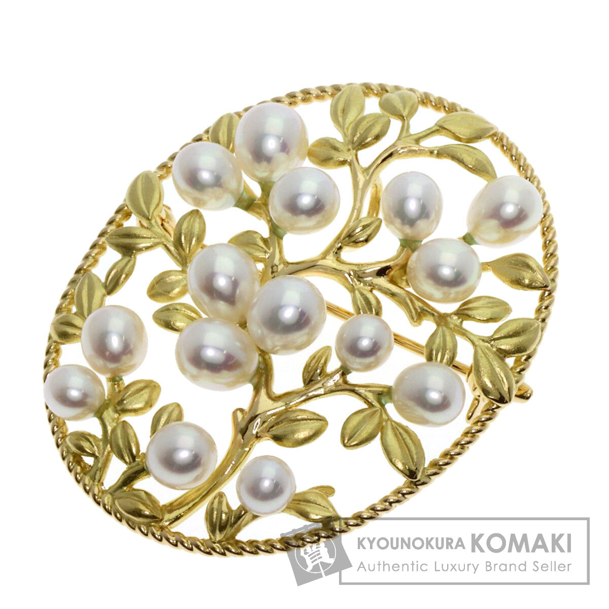 TASAKI タサキ パール 真珠 ブローチ K18イエローゴールド レディース