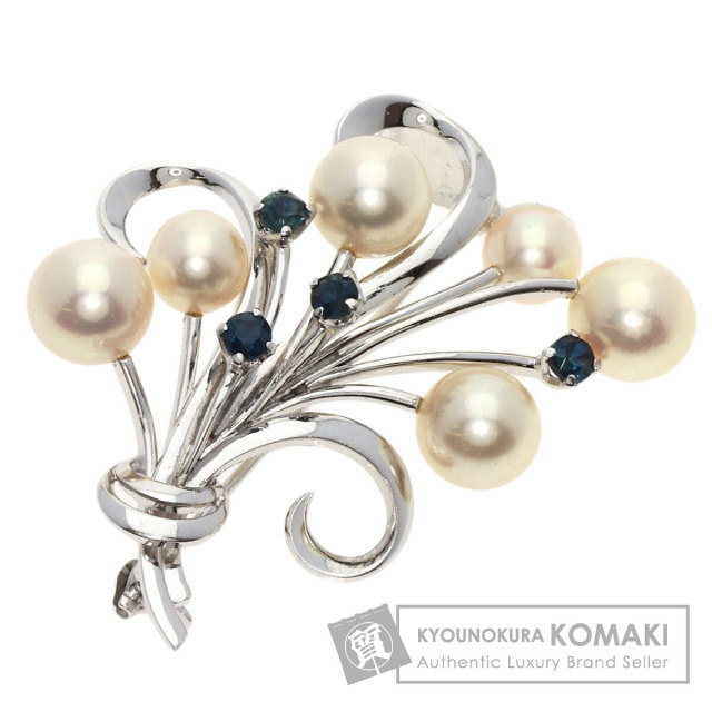 MIKIMOTO ミキモト パール 真珠 ブローチ K14ホワイトゴールド