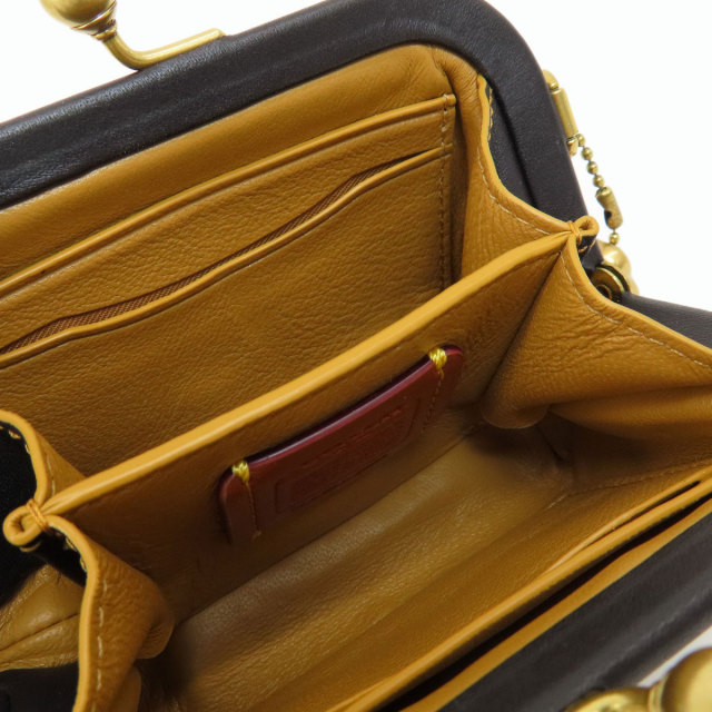 COACH コーチ がま口財布 アクセサリーポーチ レザー レディース