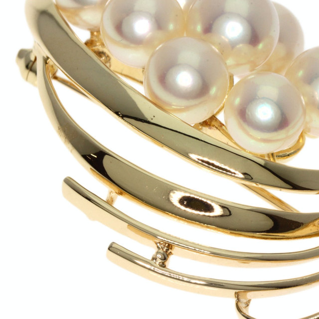 MIKIMOTO ミキモト パール 真珠 ブローチ K14イエローゴールド