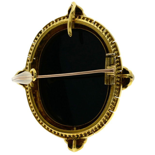 バーバリー カメオ ブローチ パールカメオ パール 真珠 ブローチ 18K