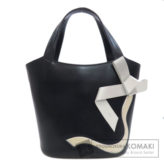 Kitamura キタムラ リボンモチーフ ハンドバッグ レザー レディース