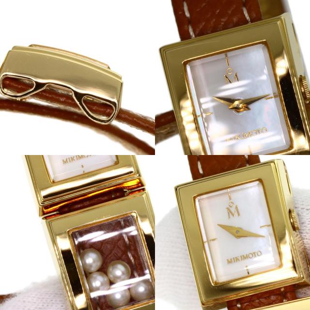 MIKIMOTO ミキモト マルチフォーム 腕時計 GP/革 レディース [中古