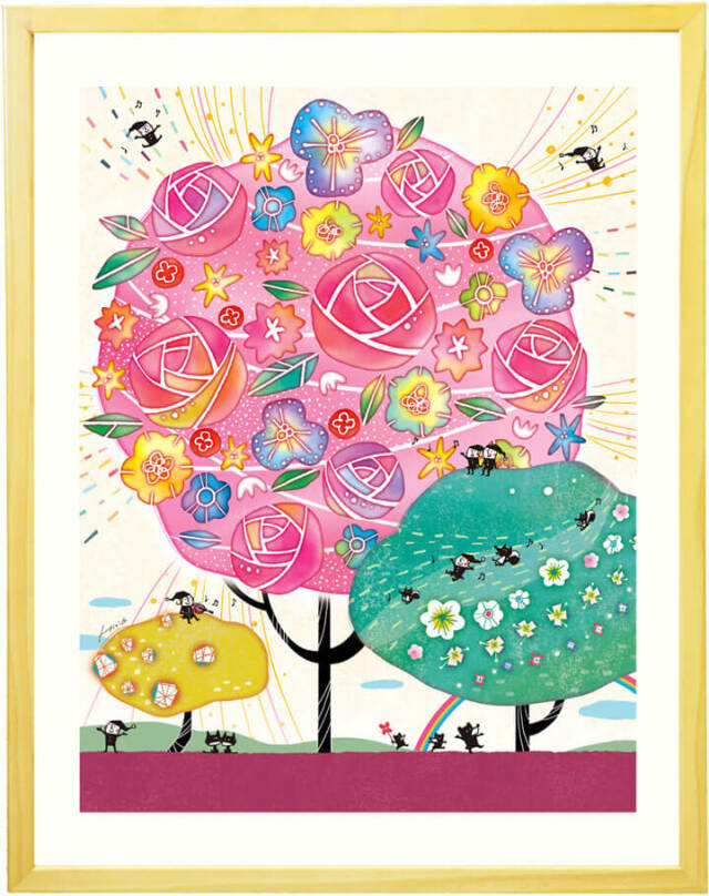 プレゼント 花 絵 幸せアート 「しあわせ花音」 誕生日プレゼント 母