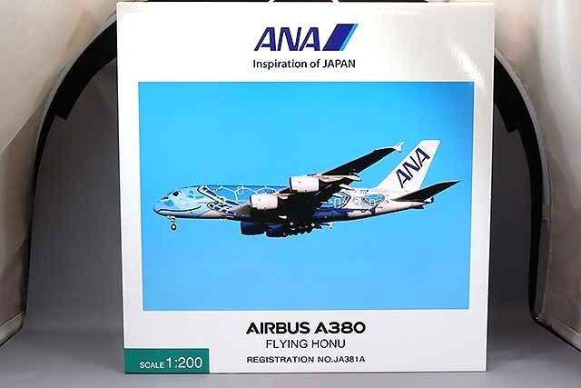 全日空商事 1/200 エアバス A380 JA381A FLYING HONU ANAブルー完成品