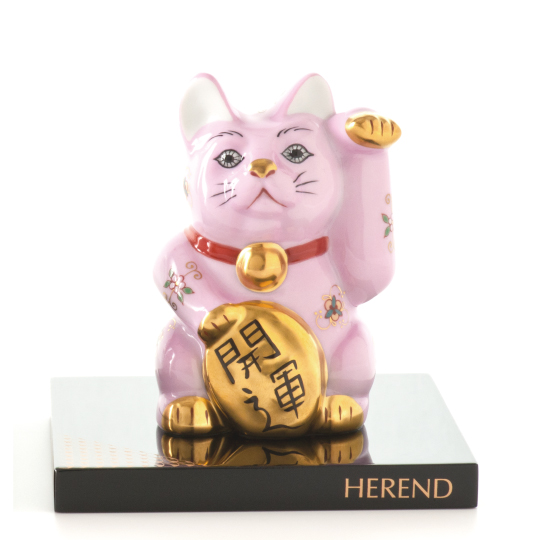 招き猫・ピンク] 左手 開運