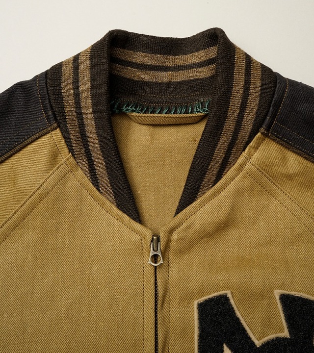 80500030005 Nigel Cabourn STADIUM JACKET - HEMP DENIM ナイジェル