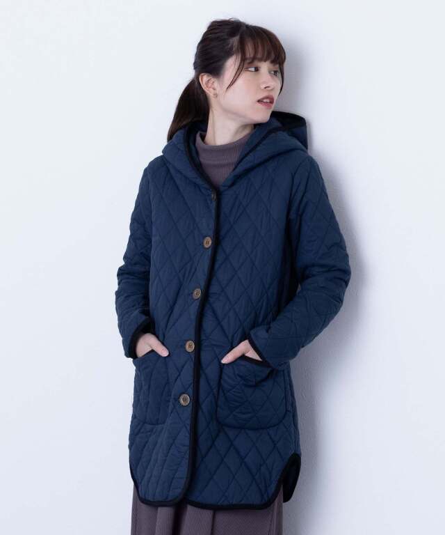 ダッカー付き かるかわキルティングママコート 産前産後兼用