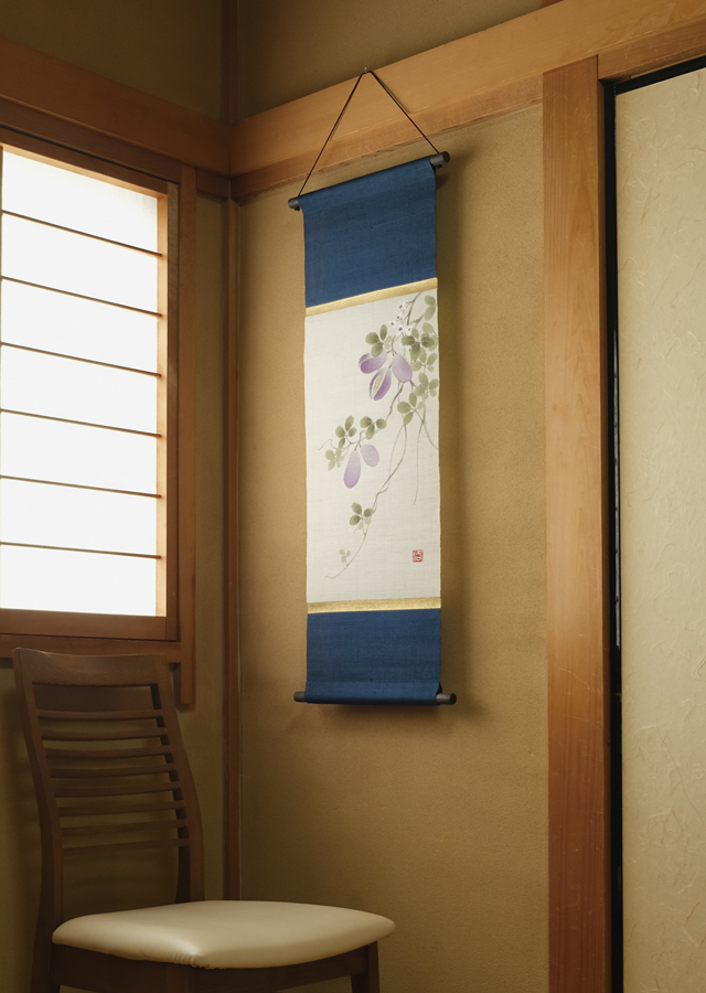 手描き麻タペストリー「掛け軸木通」 [京都洛柿庵オンラインショップ]