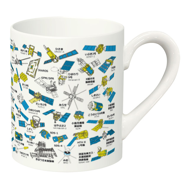 王道からユニークまで、100機以上の人工衛星大集合したマグカップ