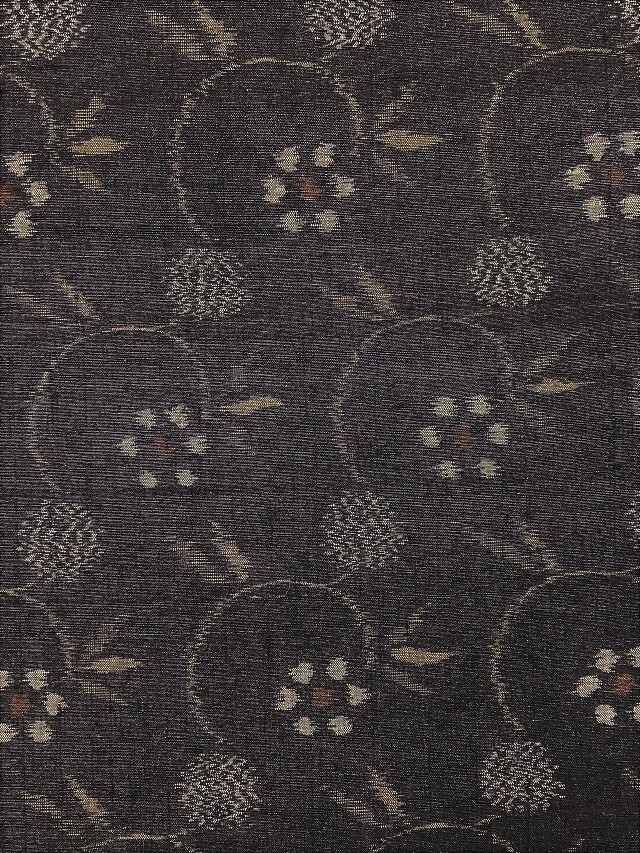 小千谷紬 柿泥染｜自然の色を身に纏う 笹蔓文様｜着物セレクト専門店