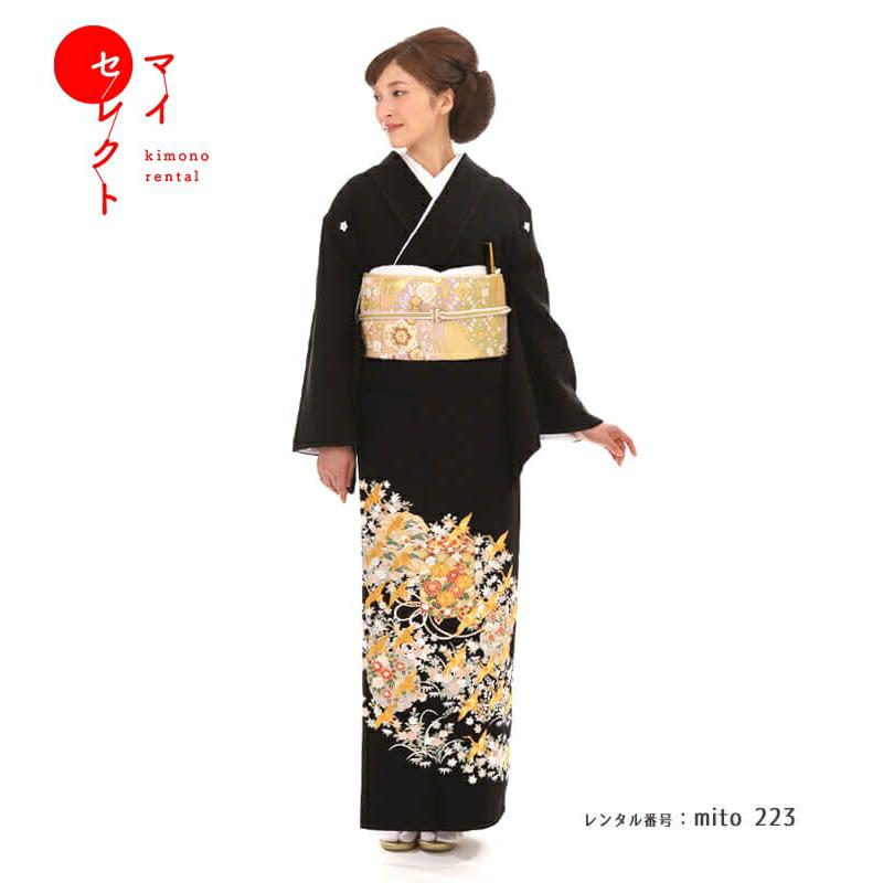 金駒刺繍の千羽鶴で永遠の喜びを願う留袖｜着物レンタルマイセレクト