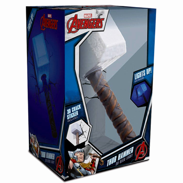 マーベルコミックス 3D デコ ウォールライト ソー ハンマー 