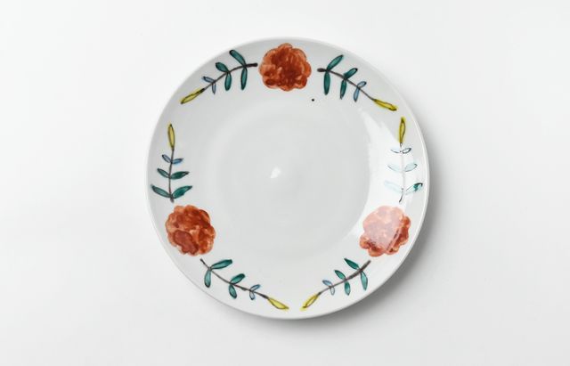 重田 良古 色絵家柄8寸リム皿 ｜ 暮らしのうつわ花田 和食器 通販