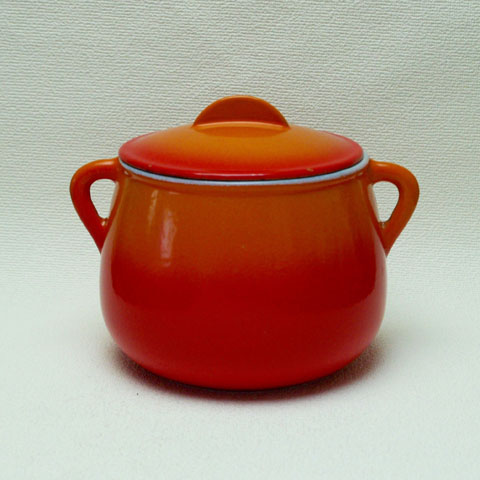 ヴィンテージ・ルクルーゼ鍋 （ビーンズポット）オレンジグラデーション