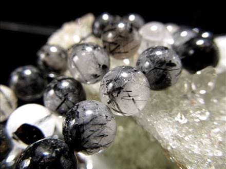 ☆一連☆ブラックトルマリン針入り水晶☆A+☆黒トルマリン入り天然水晶