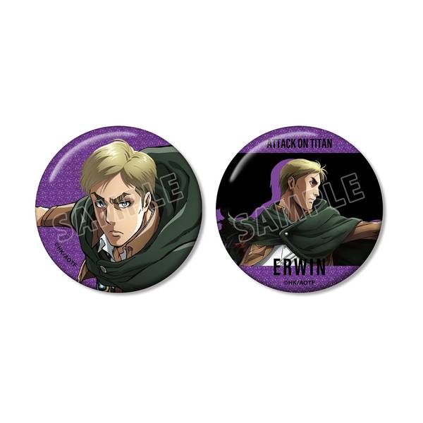 進撃の巨人エルヴィン グリッター缶バッジ 2個セット | 4571622858233