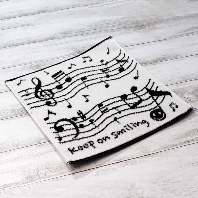 タオルハンカチ 《 五線譜織 》 488350 音楽雑貨・アクセサリー専門店