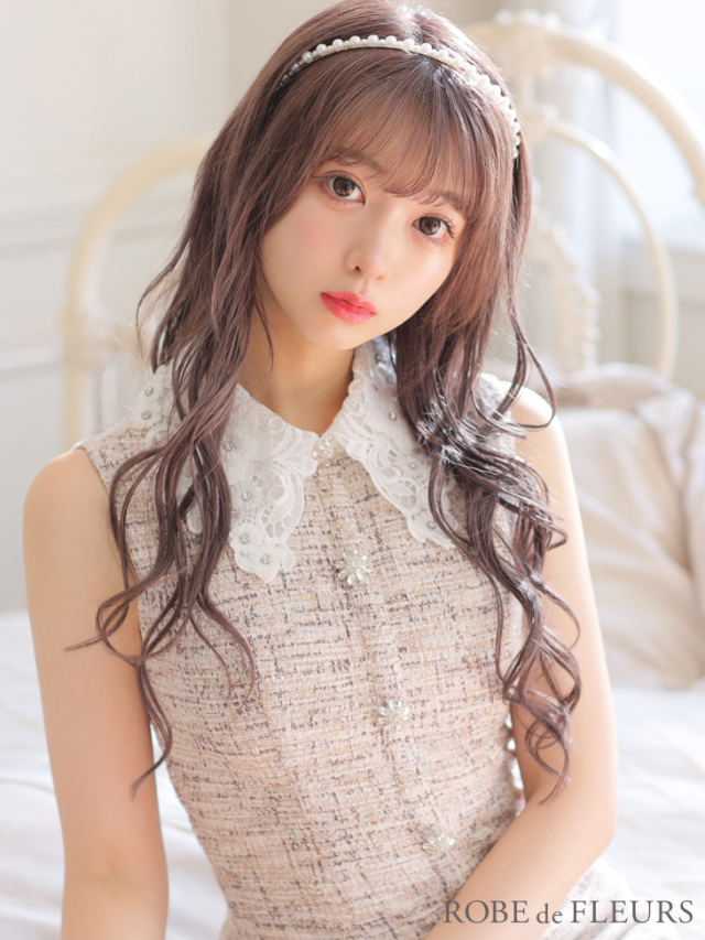 XS～Lサイズあり】フラワーカラー×ニットツイードミニキャバドレス(fm3218)