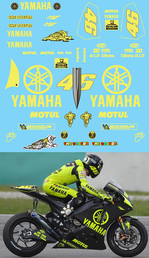 TBデカール 1/12 ヤマハ ヤマハ YZR-M1 セパン テスト 2007 V.ロッシ