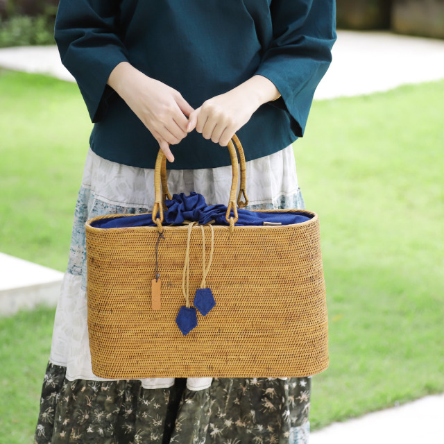 楕円バッグLLサイズ 巾着付きプレーン模様 (NAB699P) Rosily