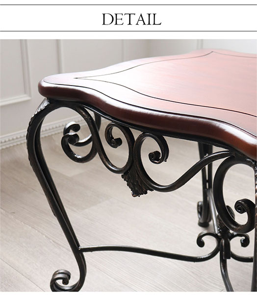 アイアン製 アンティーク調 スクエアテーブル 猫脚 サイドテーブル