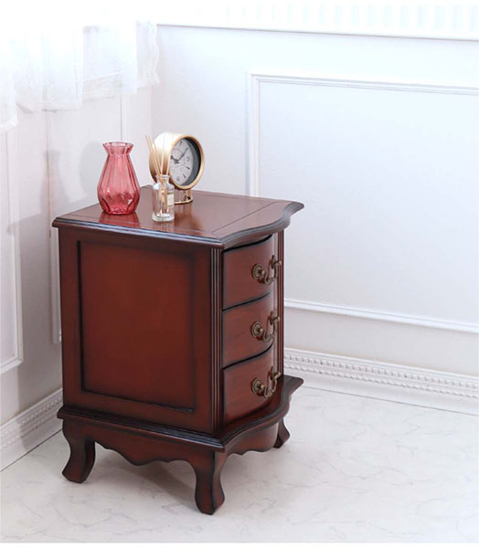 フランスアンティーク猫脚ナイトテーブル/木製キャビネット机飾り棚(82