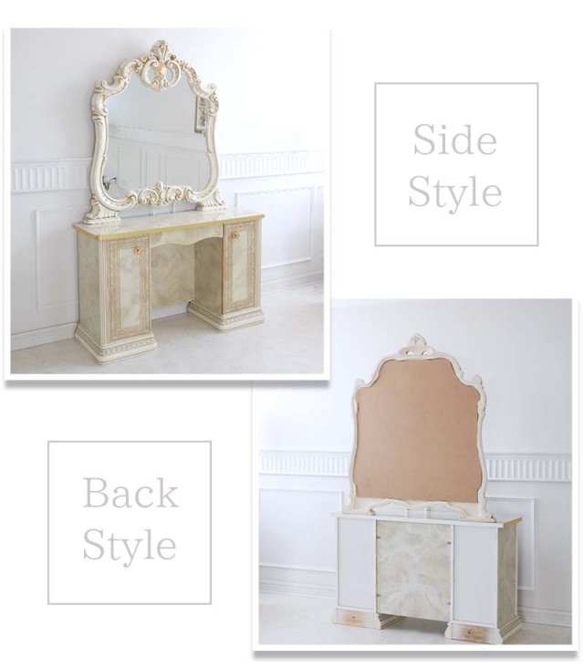 高級イタリア家具 レオナルド(REONARD) ドレッサーセット(スツール付き