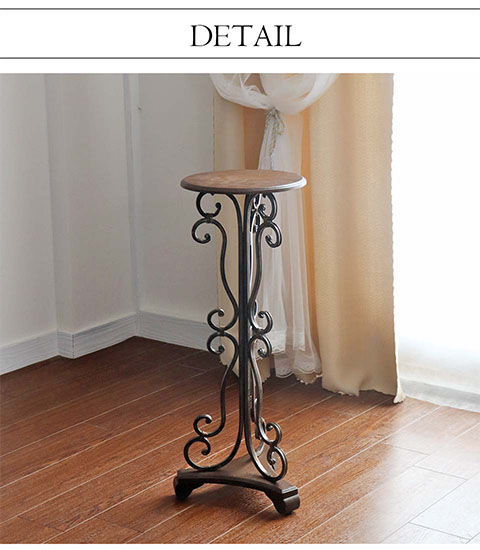 アンティーク調 木製 サイドテーブル(花台) 高さ86cm｜Y-KAGU(輸入家具