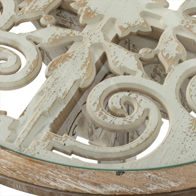 シャビーシック アンティークホワイト サイドテーブル φ60.5cm｜Y-KAGU