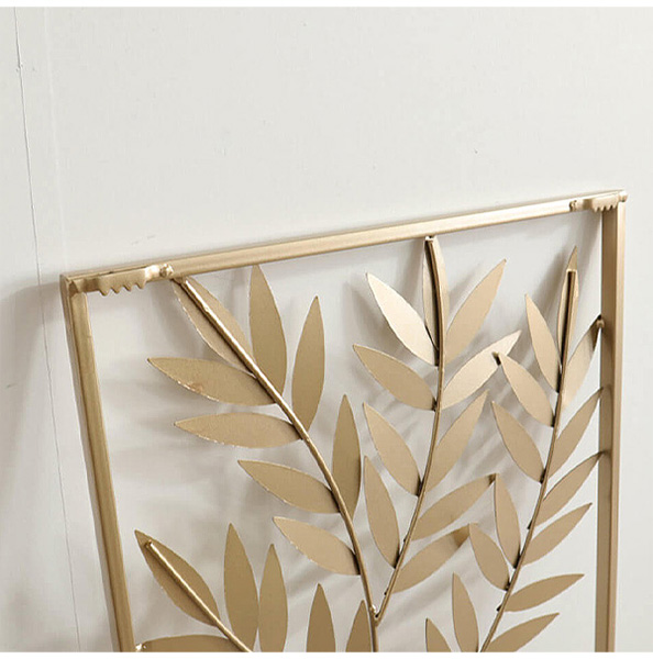 壁面をおしゃれに演出 ウォールアートパネル リーフゴールド 【送料