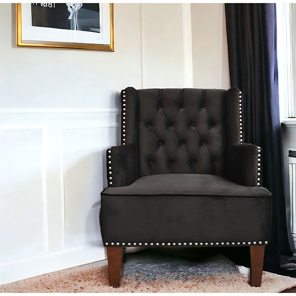 チェスターフィールド 布張りパーソナルチェア 1人掛けソファ（1P