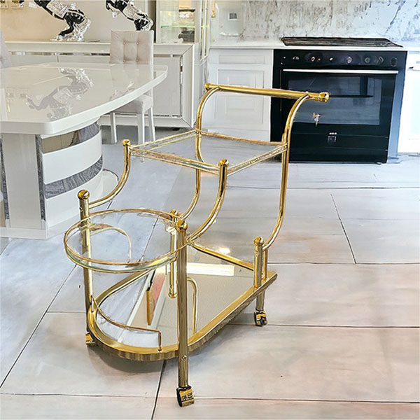 ヨーロピアンスタイル デラックス ゴールドカフェワゴン【送料無料