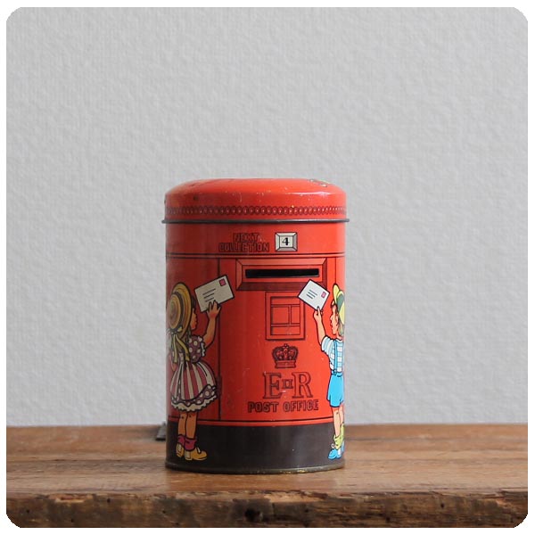 イギリス ビンテージ トフィー缶/Sharp's/ポストTIN/ティン/ブリキ