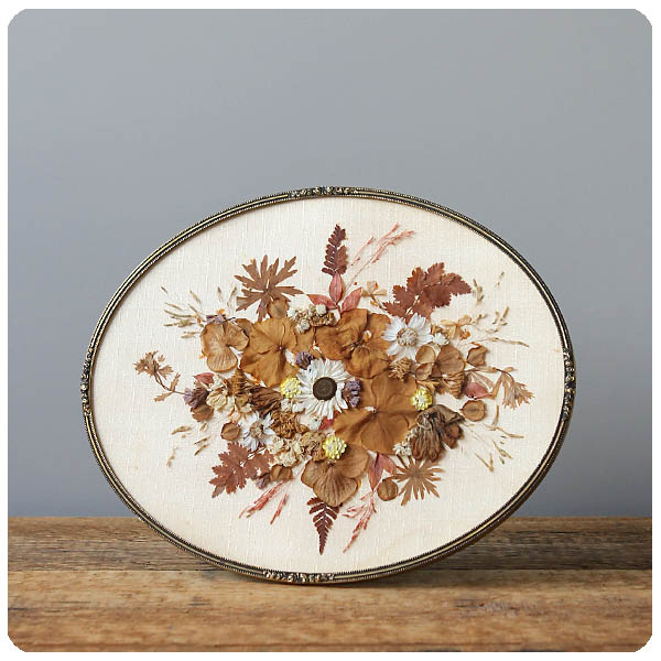 美品】フランスアンティーク ドライフラワー ドーム ゴールドフレーム